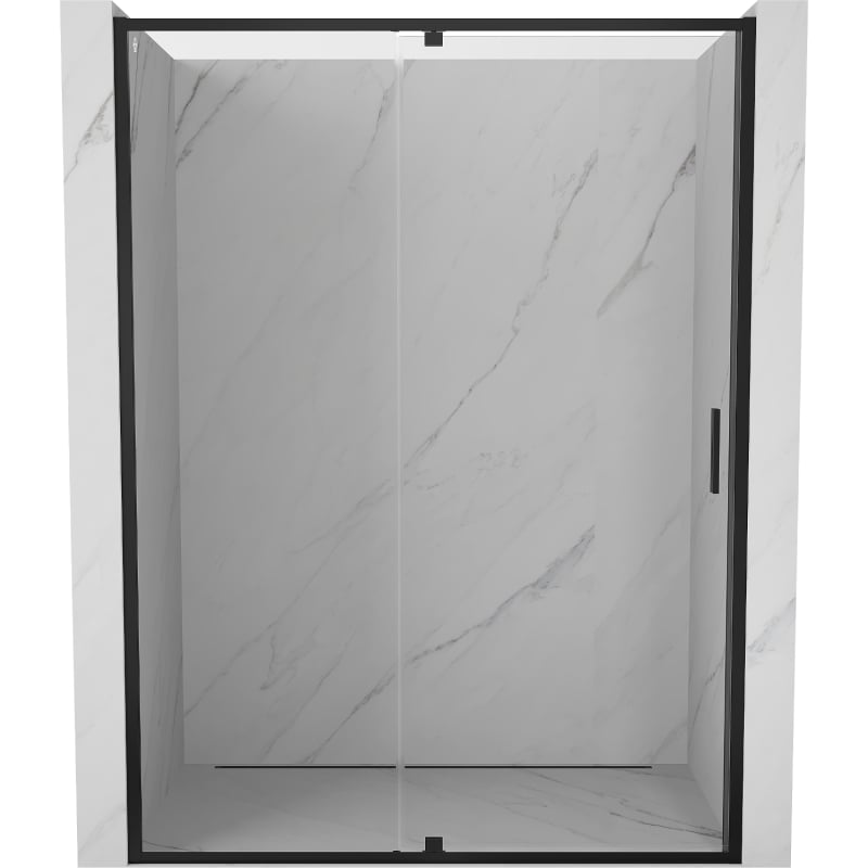 Mexen Exo-R 140 cm kääntyvä suihkuovi, läpinäkyvä, musta - 819-140-000-70-00
