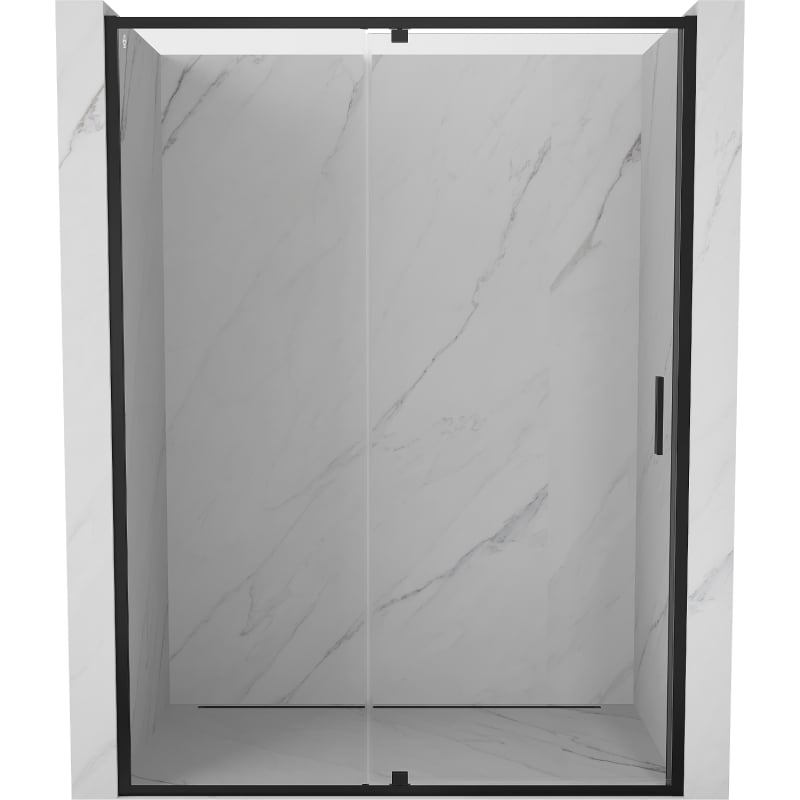 Mexen Exo drzwi prysznicowe uchylne 150 cm, transparent, czarne - 819-150-000-70-00