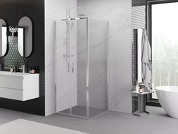 Mexen Exo-B Duo atvāžama dušas kabīne 90 x 90 cm, caurspīdīga, hroma - 814-090-090-01-00