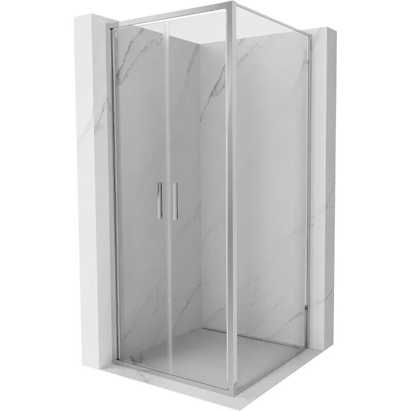 Mexen Exo Duschkabine schwenkbar 100 x 100 cm, transparent, Chrom - 814-100-100-01-00