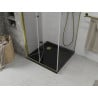 Mexen Lima faltbare Duschkabine 80 x 80 cm, transparent, gold + flache Duschwanne, schwarz - 856-080-080-50-00-4070G
