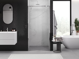 Mexen Exo schuifdeur douchedeur 125 cm, transparant, chroom - 8151-125-000-01-00