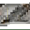 Mexen Lima faltbare Duschkabine 80 x 80 cm, transparent, gold + Flat-Duschwanne, schwarz - 856-080-080-50-00-4070G