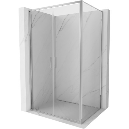 Mexen Exo-B Duo draaibare douchecabine 70 x 75 cm, transparant, chroom - 814-070-075-01-00