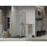 Mexen Lima kokkupandav dušinurk 80 x 80 cm, läbipaistev, kuldne + must Flat alus - 856-080-080-50-00-4070G