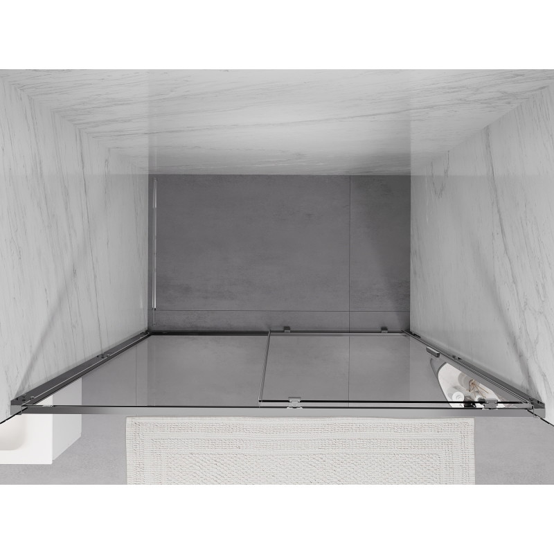 Mexen Exo-S puerta de ducha corredera 145 cm, transparente, cromo - 8151-145-000-01-00