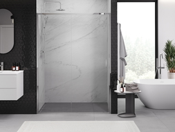 Mexen Exo porta de chuveiro deslizante 155 cm, transparente, cromada - 8151-155-000-01-00