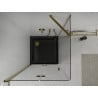 Mexen Lima cabine de douche pliante 90 x 90 cm, transparent, doré + receveur Flat, noir - 856-090-090-50-00-4070G