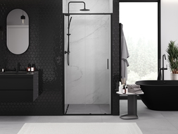Mexen Exo sliding shower door 125 cm, transparent, black - 8151-125-000-70-00