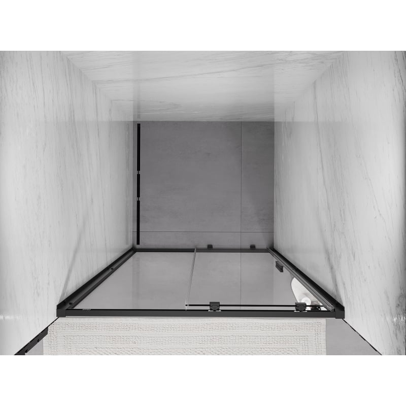 Mexen Exo sliding shower door 125 cm, transparent, black - 8151-125-000-70-00