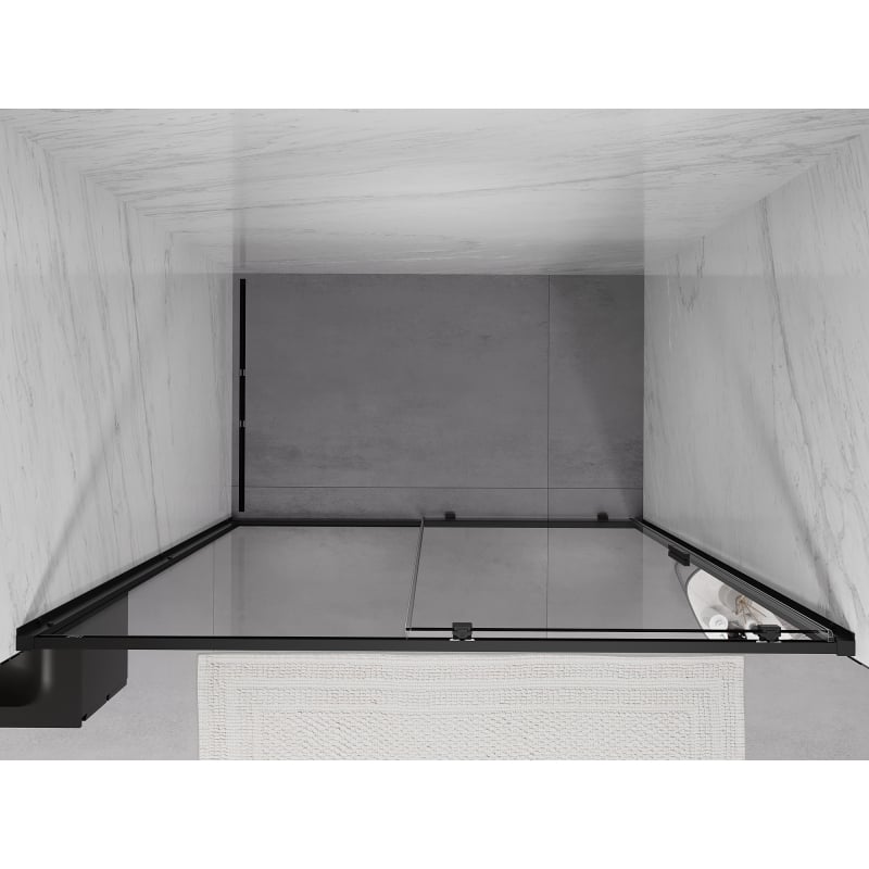 Mexen Exo drzwi prysznicowe rozsuwane 135 cm, transparent, czarne - 8151-135-000-70-00