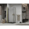 Mexen Lima folding shower cabin 90 x 90 cm, transparent, gold + Flat black shower tray - 856-090-090-50-00-4070G
