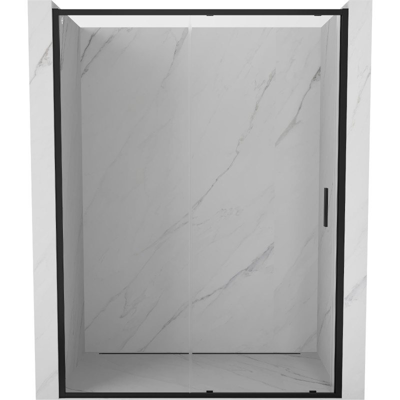 Mexen Exo-S puerta de ducha corredera 155 cm, transparente, negro - 8151-155-000-70-00