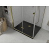 Mexen Lima kokkupandav dušinurk 90 x 100 cm, läbipaistev, kuldne + Flat dušialus, must - 856-090-100-50-00-4070G