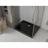 Mexen Lima faltbare Duschkabine 90 x 100 cm, transparent, gold + Flat Duschwanne, schwarz - 856-090-100-50-00-4070G