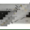 Mexen Lima opklapbare douchecabine 100 x 80 cm, transparant, goud + Flat douchebak, zwart - 856-100-080-50-00-4070G