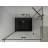 Mexen Lima folding shower enclosure 100 x 90 cm, transparent, gold + Flat shower tray, black - 856-100-090-50-00-4070G