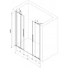 Mexen Velar Duo lükanddush 150 cm, grafiit, roosa kuld - 871-150-000-42-60