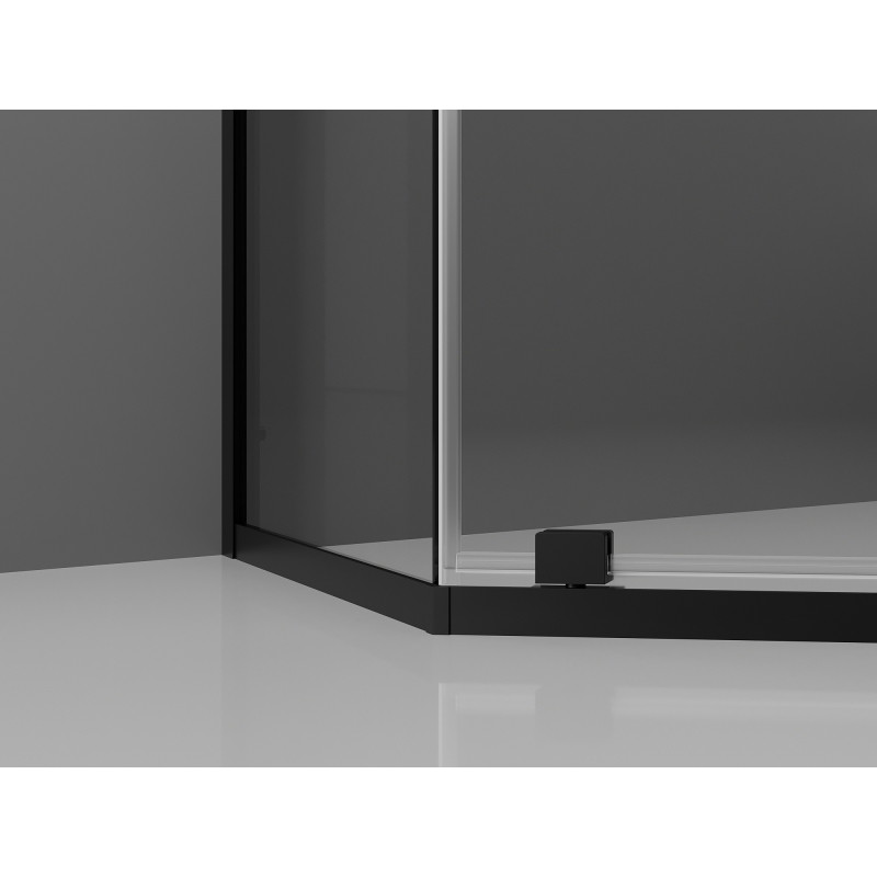 Mexen Exo-R cabina de ducha pentagonal abatible 80 x 80 cm, transparente, negra - 812-080-080-70-00