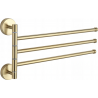 Mexen triple swivel towel rail, gold - 7039243-50