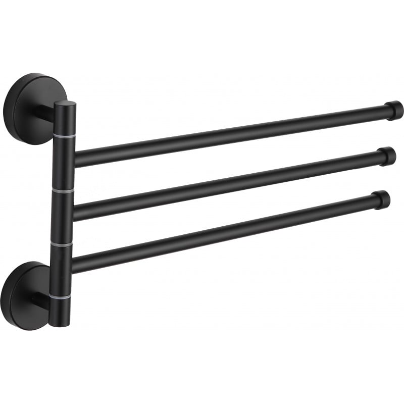 Mexen triple swivel towel rack, black - 7039243-70