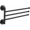 Mexen triple swivel towel rack, black - 7039243-70