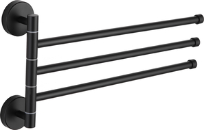 Mexen perchero giratorio triple para toallas, negro - 7039243-70