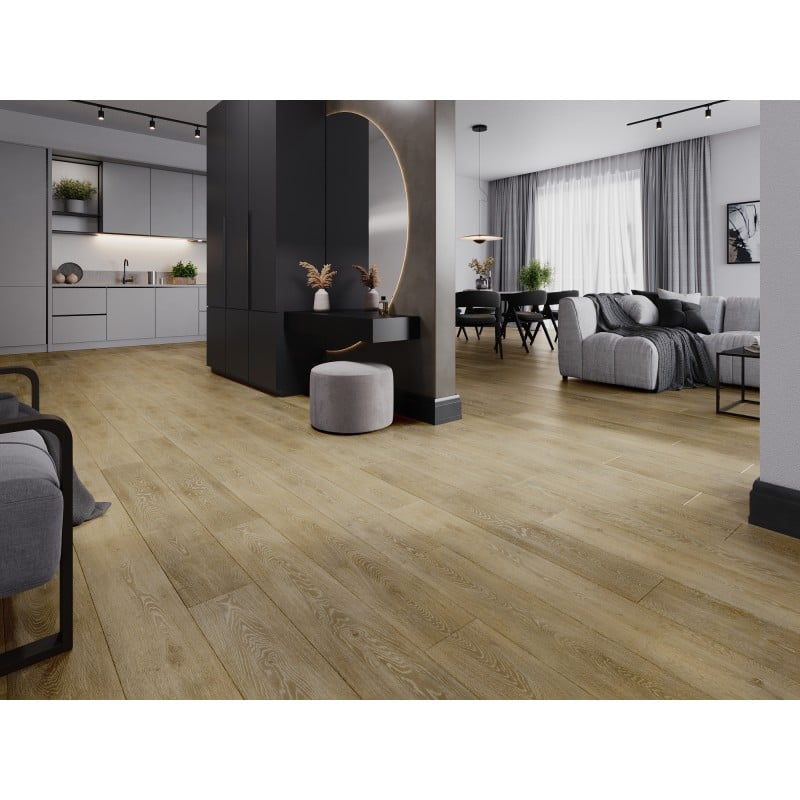 Mexen Alabama panneaux vinyles 1227 x 187 mm LVT Dryback 2,5 mm, sous-couche PVC, 4 V-Fuga, Chêne - F1319-1227-187-255-4V1-01