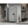 Mexen Lima faltbare Duschkabine 80 x 100 cm, transparent, schwarz + Duschwanne Flat, schwarz - 856-080-100-70-00-4070B