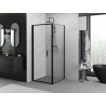 Mexen Exo-F fällbar duschkabin 100 x 100 cm, transparent, svart - 816-100-100-70-00