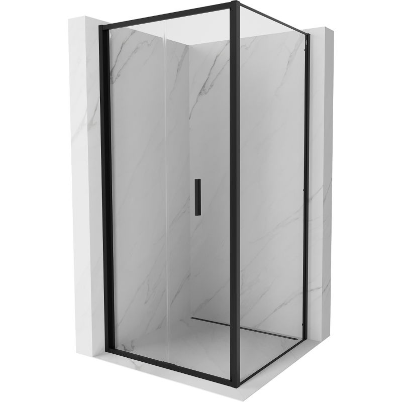 Mexen Exo faltbare Duschkabine 100 x 100 cm, transparent, schwarz - 816-100-100-70-00