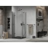 Mexen Lima cabine de douche pliante 90 x 90 cm, transparent, noir + receveur Flat, noir - 856-090-090-70-00-4070B