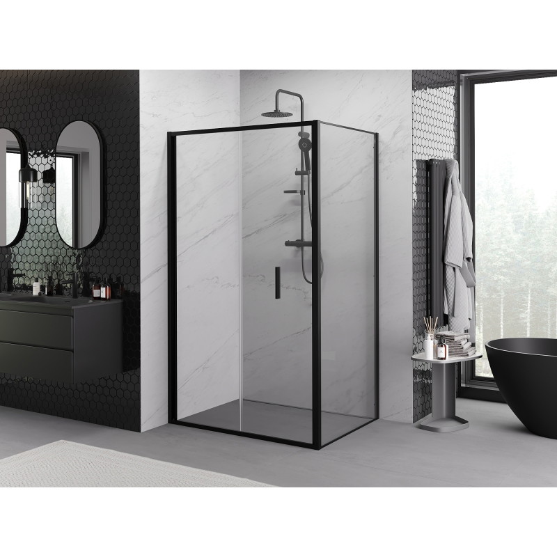 Mexen Exo-F vikbar duschkabin 85 x 75 cm, transparent, svart - 816-085-075-70-00