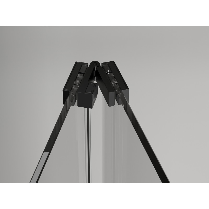 Mexen Exo-F vikbar duschkabin 85 x 75 cm, transparent, svart - 816-085-075-70-00