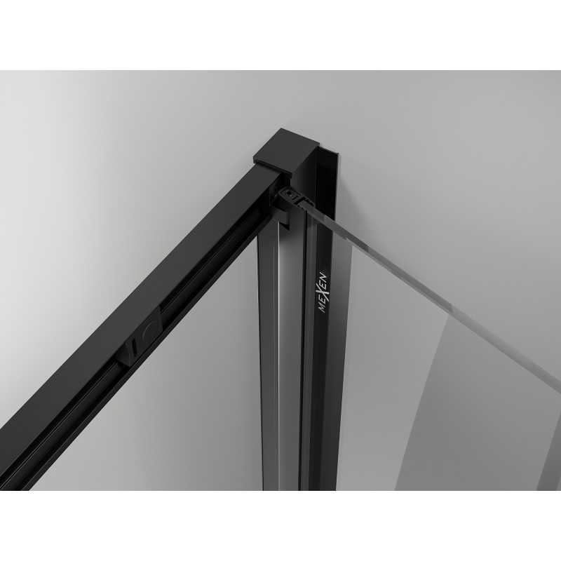 Mexen Exo pregibna tuš kabina 95 x 85 cm, prozorna, črna - 816-095-085-70-00