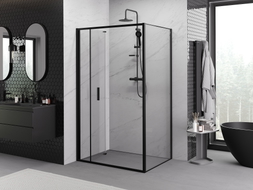 Mexen Exo-F fällbar duschkabin 70 x 90 cm, transparent, svart - 816-070-090-70-00