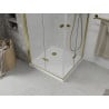 Mexen Lima Duo cabine de douche pliante 80 x 80 cm, transparente, dorée + receveur Flat - 856-080-080-50-02-4010G