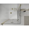 Mexen Lima Duo cabine de douche pliante 80 x 80 cm, transparente, dorée + receveur Flat - 856-080-080-50-02-4010G