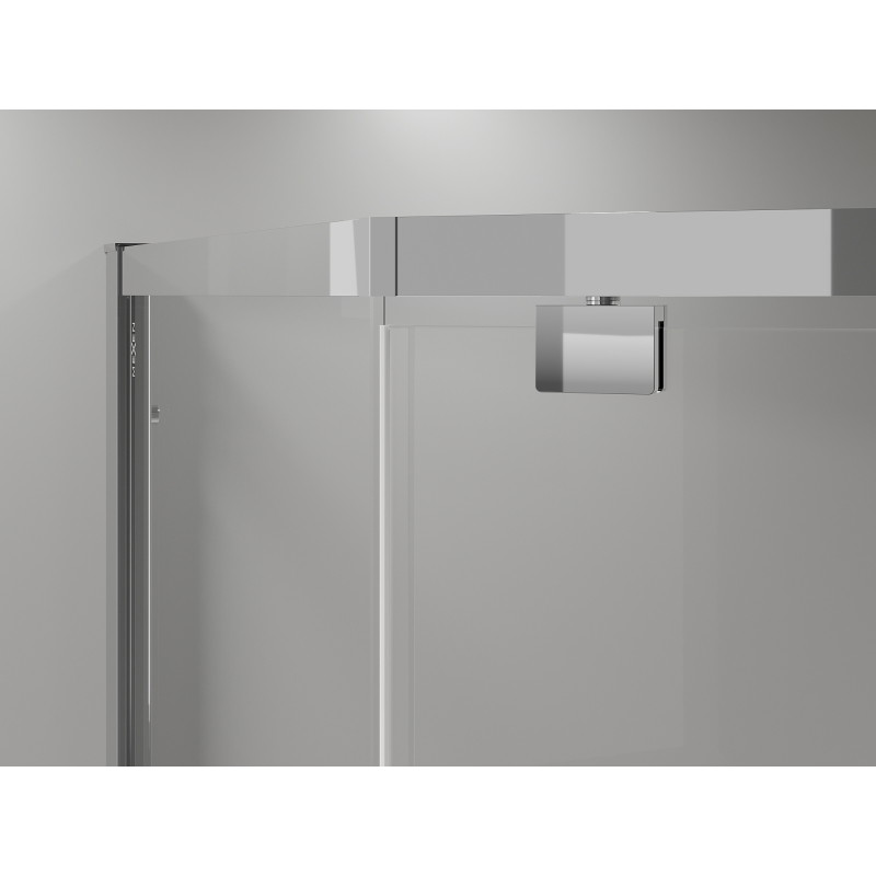 Mexen Exo-R fünfeckige Duschkabine, schwenkbar, 80 x 80 cm, transparent, Chrom - 812-080-080-01-00
