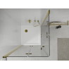 Mexen Lima Duo kokkupandav dušikabiin 90 x 90 cm, läbipaistev, kuldne + Flat dušialus - 856-090-090-50-02-4010G