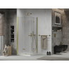 Mexen Lima Duo kokkupandav dušikabiin 90 x 90 cm, läbipaistev, kuldne + Flat dušialus - 856-090-090-50-02-4010G