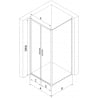 Mexen Exo-B Duo cabina doccia battente 70 x 85 cm, trasparente, cromato - 814-070-085-01-00