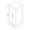 Mexen Exo-B Duo cabina de ducha abatible 100 x 85 cm, transparente, cromo - 814-100-085-01-00