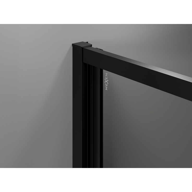 Mexen Exo-F portas de duche dobráveis 70 cm, transparente, preto - 816-070-000-70-00