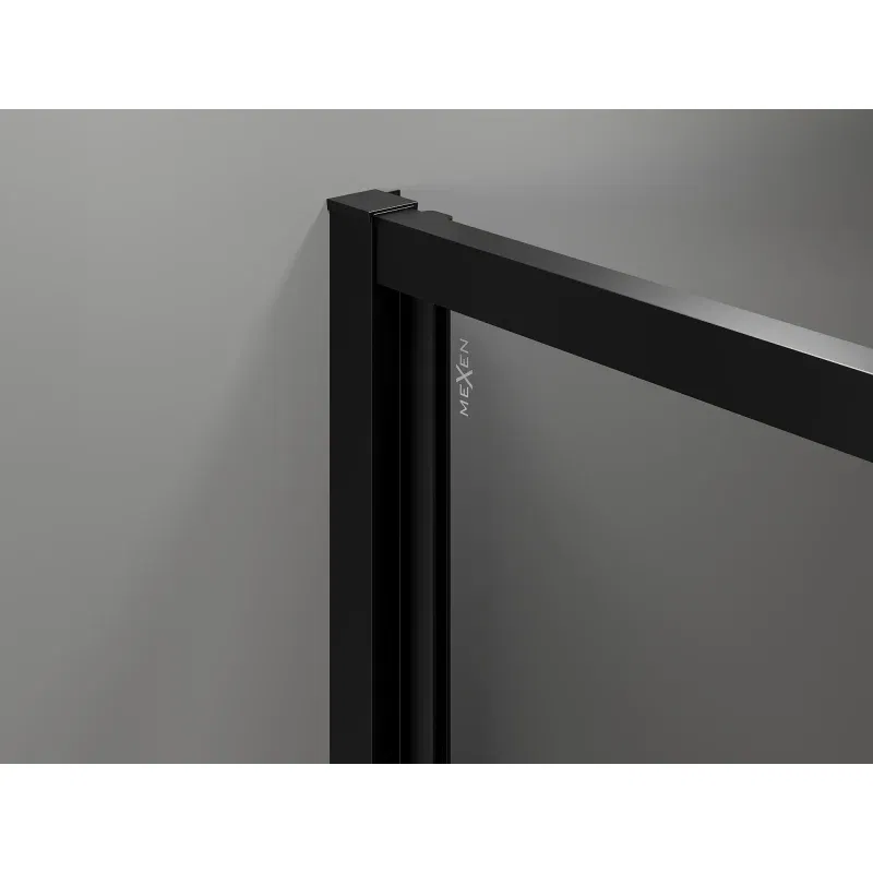 Mexen Exo porta doccia a battente 85 cm, trasparente, nera - 817-085-000-70-00