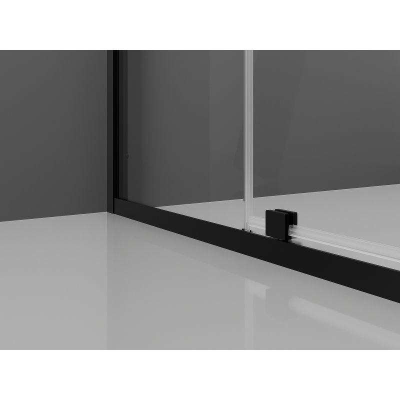 Mexen Exo vridsvängbara duschdörrar 140 cm, transparenta, svarta - 819-140-000-70-00