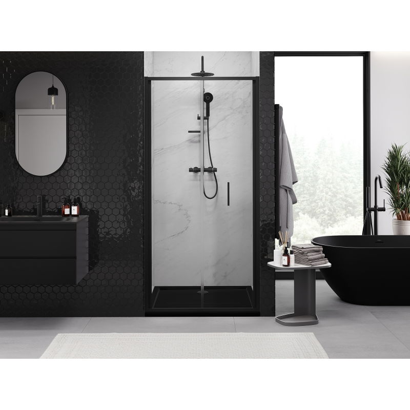 Mexen Exo porte de douche pliantes 90 cm, transparentes, noires - 816-090-000-70-00