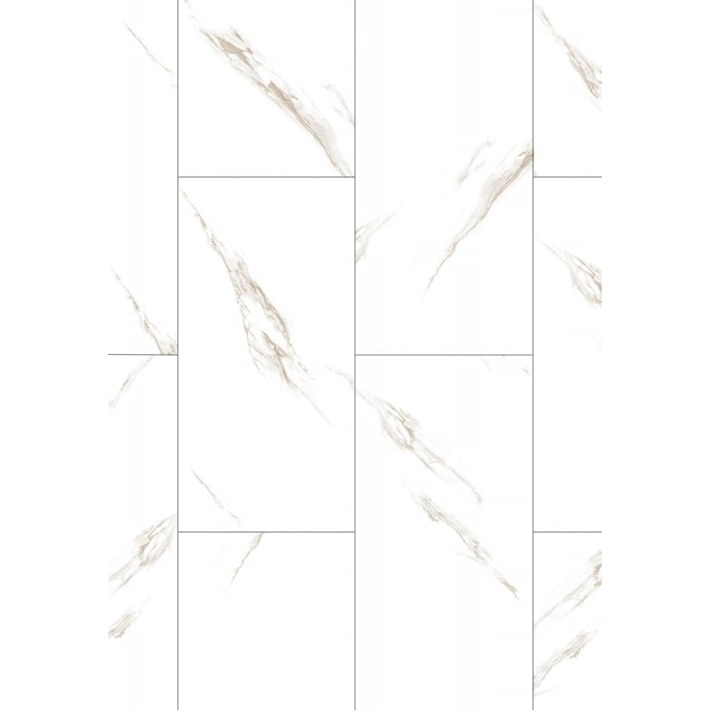 Mexen River White Vinylböden 610 x 305 mm LVT Dryback 2,5 mm, PVC-Unterlage, 4 V-Fuge, Jazz White - F1450-0610-305-255-4V1-01