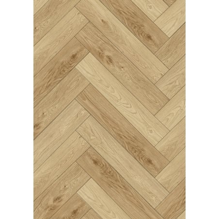 Mexen Anniston panneaux vinyles en chevron 570 x 95 mm LVT Dryback 2,5 mm, sous-couche PVC, 4 chanfreins, Chêne