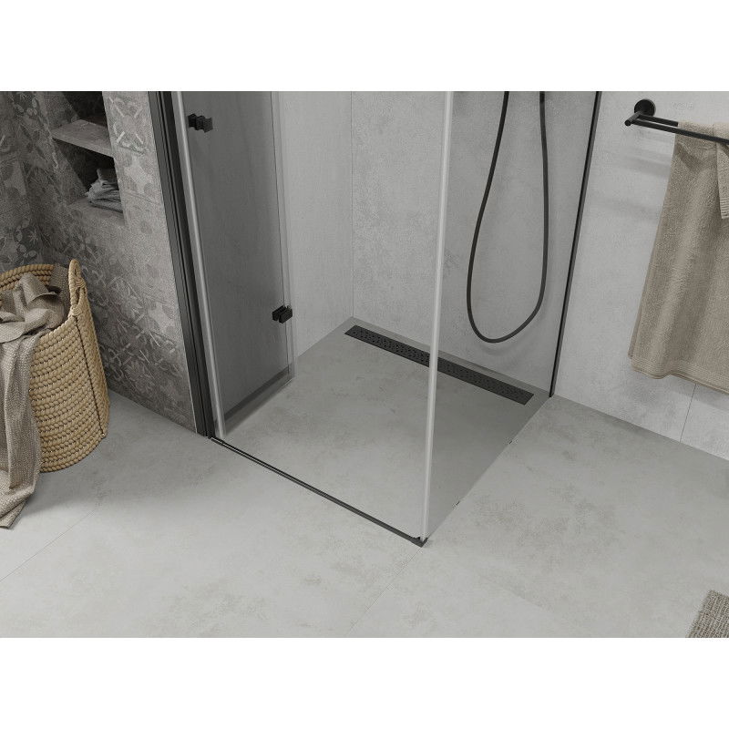 Mexen Lima pregibna tuš kabina 100 x 100 cm, prozorna, črna - 856-100-100-70-00